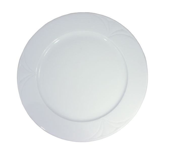 Fehér lapostányér 26 cm/6 db